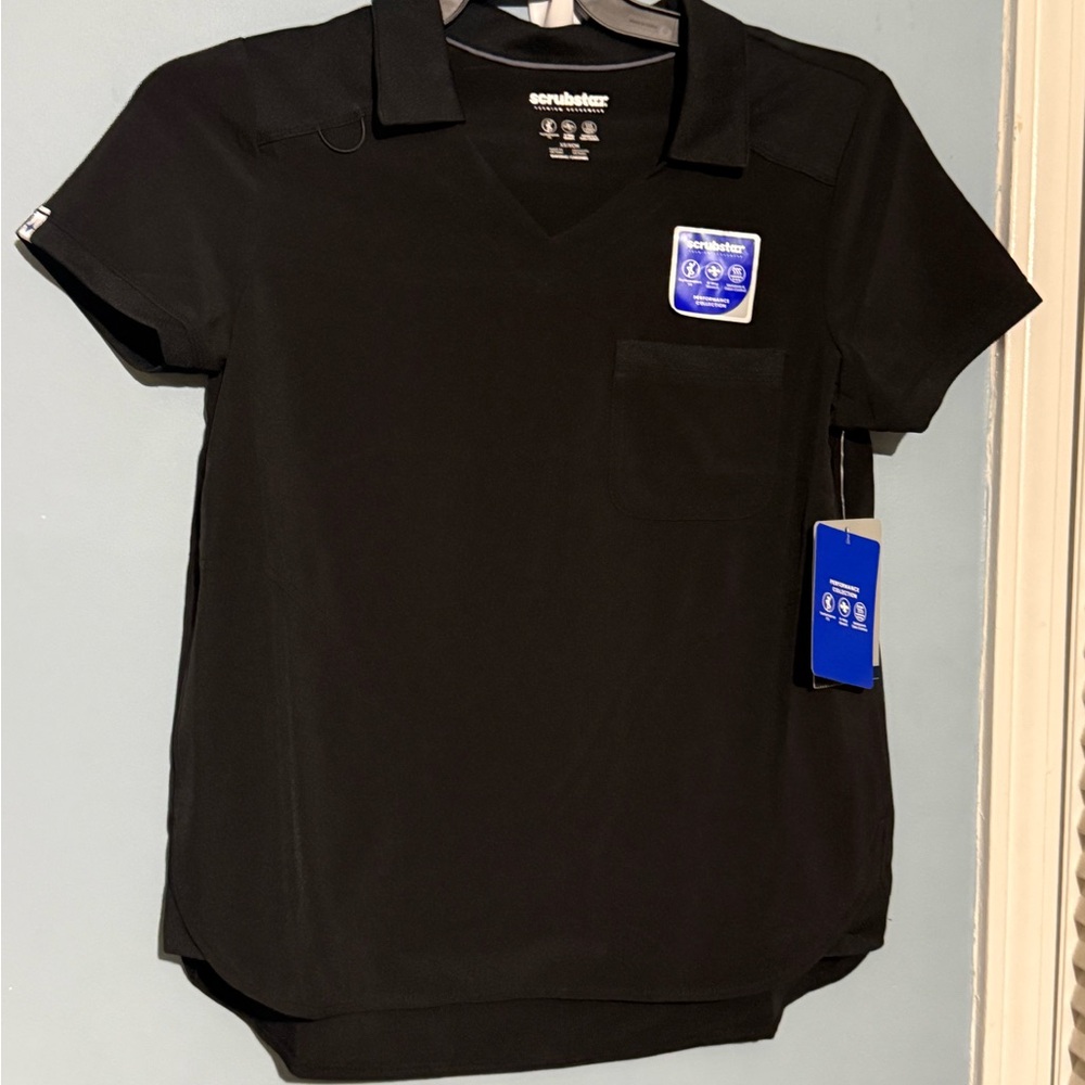 Scrubstar Classic Black Scrub Top